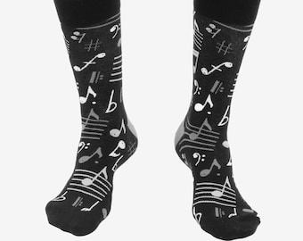 Clef & Music Printed Socks Premium Cotton Super-Stretch Funky Men's Women's