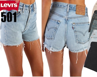 Levis 501 High Waisted Denim Shorts Vintage Womens Grade A Size 6 8 10 12 14 16