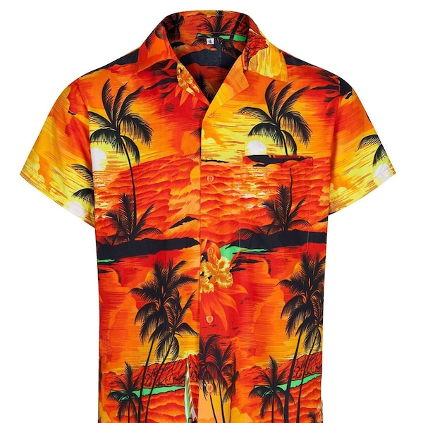 Hawaiian Shirt Stag Beach Sea Palm Hawaii Party Summer Holiday Men XS to XXL