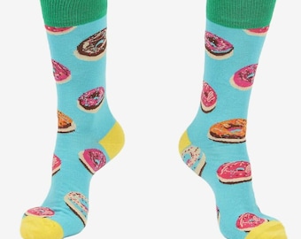 Chaussettes imprimées Donuts Chaussettes unisexes en coton de