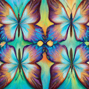 Digitale Trippy Schmetterlings Kunst – Psychedelischer Flug