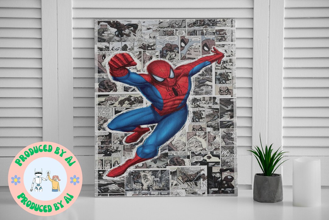 Spiderman Canvas Spiderman Art Canvas Spiderman Wall Art Etsy