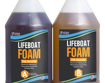 Lifeboat Urethane Pour Foam 2lb Density - Gallon Kit 2-Part Closed Cell Rigid Foam for Boat Buoyancy, Flotation, Soundproofing, & Insulation