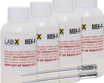 MEKP 8-24oz total with 3ml pipette for measuring; Use with LXC FiberLam Plus, Venture Pour resin, most other polyester resins and gelcoats