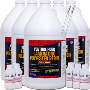 VP PREMIUM 1-5 Gallon Polyester RESIN kit + MekP Hardener, Non-Tacky Finish; laminating fiberglass cloth,biaxle,mat;Boat,RVs,Parts Casting 5 Gallons
