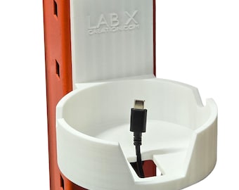 Pallet Rack Cup and Phone holder. Compatible with teardrop pallet racking found in warehouses.