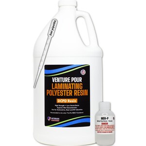 VP PREMIUM 1-5G Polyester RESIN 1-5 Gallon MekP Hardener, Non-Tacky Finish laminating fiberglass cloth,biaxle,matBoat,RVs,Parts Casting 1 Gallon