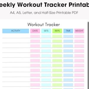 Workout Tracker Printable, Daily Exercise Planner, Printable PDF
