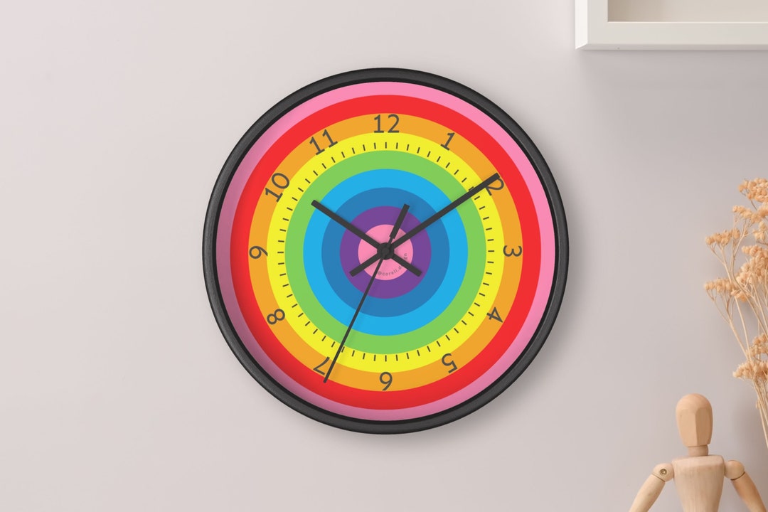 Rainbow Circle Wall Clock Pride Wall Clock Color Wheel Etsy