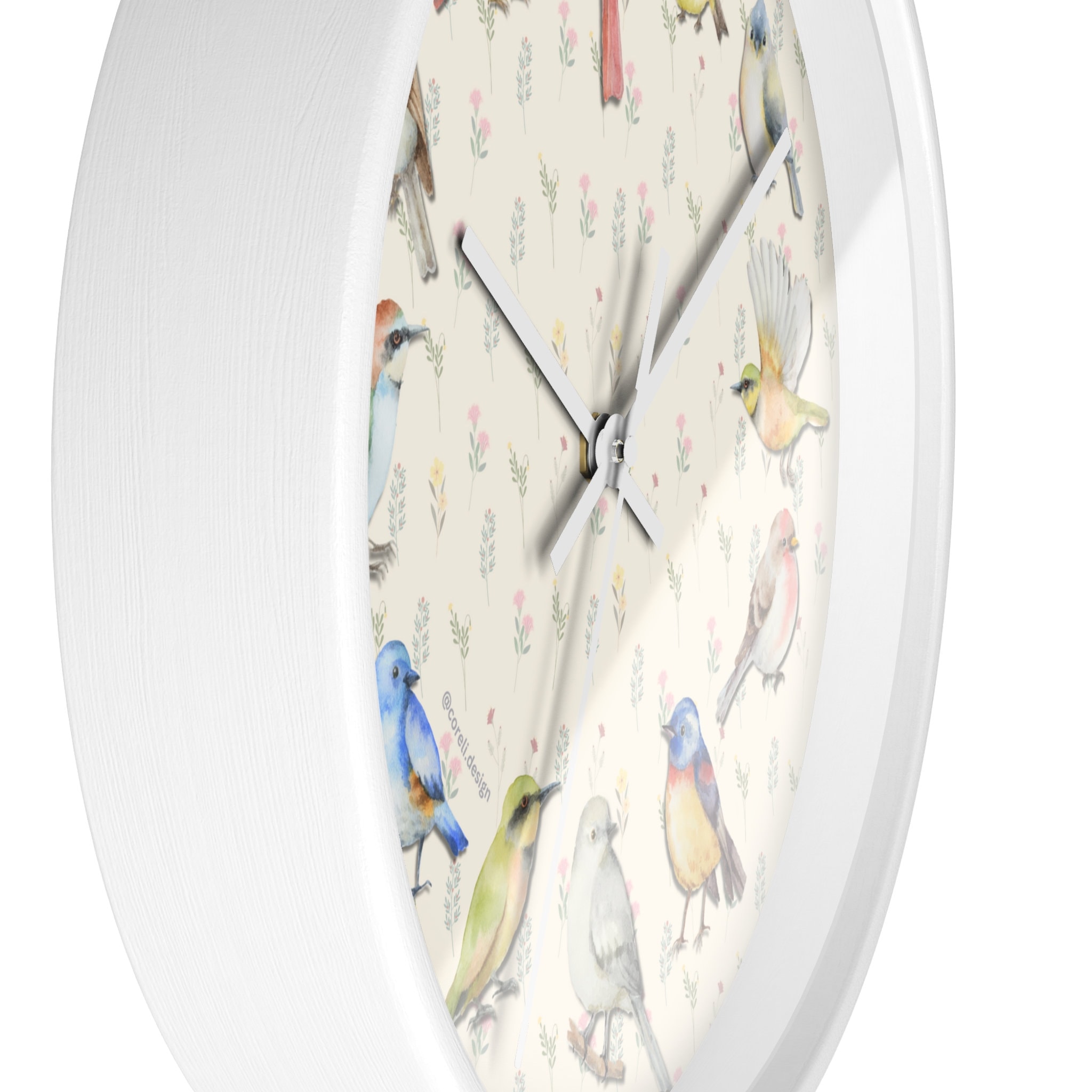 Bird Watching Wall Clock, Cute Birds Wall Clock, Birds Clock for