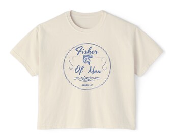 Women's Boxy Fisher of Men T-shirt / Ivory / Christian Apparel / Faith / Gifts
