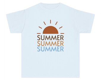 Youth Midweight Tee | Kids T-Shirt | Childrens Clothing | Boys Tee | Summer Outfits | Brown and Blue Top | Surf | Summer Graphic Print