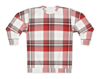 Plaid Unisex Sweatshirt | Flannel Print Sweater | Jumper | Fall Outfits | Winter Wear | Clothing