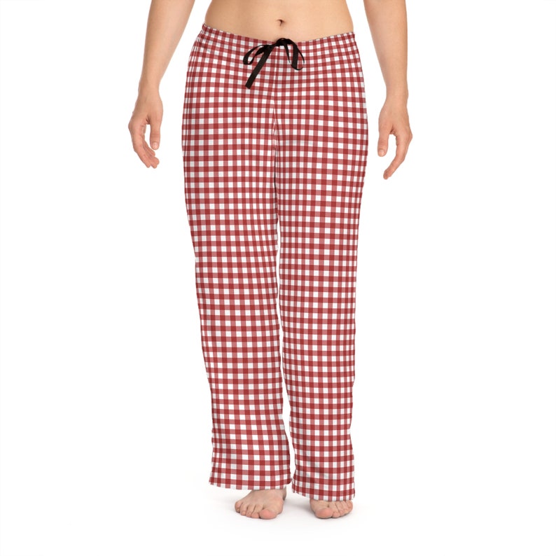 Plaid Gingham Pajama Pants Plaid Pjs Red & White PJS Etsy