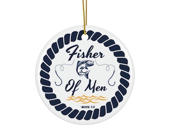 Fisher of Men Ceramic Ornaments, 2-Side Print, Tree Decorations / Seasonal Decor