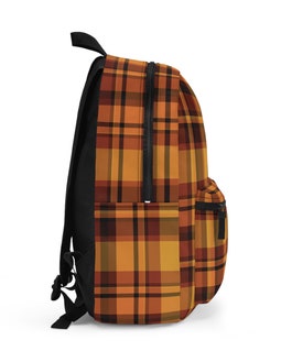 Plaid Check Brown Backpack | Plaid Backpack | Check Flannel Print