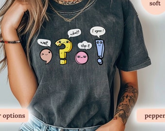 Lustiges Grammatik-Lehrer-Shirt, Satzzeichen-Englisch-Lehrer-Geschenk, warten Sie, was stoppt es, ich stimme Shirt zu, Sinnbild-Rollen-Shirt, Lehrer-Anerkennung