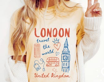London shirt, reizigersshirt, Engeland shirt, comfortkleuren Londen