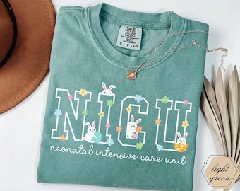 Chemise infirmière Nicu, Tshirt unité de soins intensifs néonatals, chemises infirmière jour de Pâques