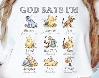 Winnie-The-Pooh Shirt, Cute Christian Shirt, Mental Health tee