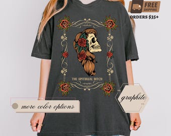 The Spiritual Bitch Tarot Card T-shirt, Funny Tarot Card Sweater, Spiritual Witch Tee, Woman Skeleton Tarot Shirt, Funny Witch T-shirt