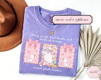 Zweite Klasse Lehrer-T-Shirts, Zweite Klasse Lehrer Geschenk, Zweite Klasse Crew, lustiges Hemd Geschenk für Lehrer, Dumme Gans Zweite Klasse