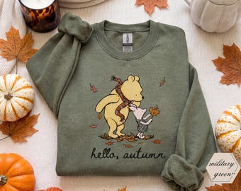 Pooh Sweatshirt, Autumn Sweater Women, Classic Pooh Sweater