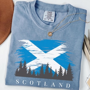 Tshirt Écosse, chemise Royaume-Uni, col rond Écosse, cadeaux assortis voyage en famille, souvenir d'Édimbourg, cadeau Écosse pour amoureux écossais