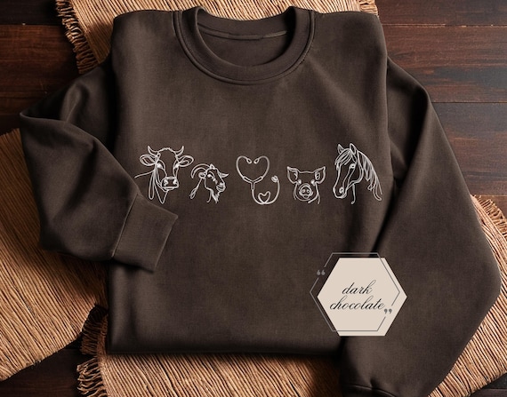 Country Vet Sweatshirt, Veterinarian Crewneck, Animal Doctor Gift, Veterinarian Gift, Vet Receptionist Gift, Veterinary Medicine Sweatshirt