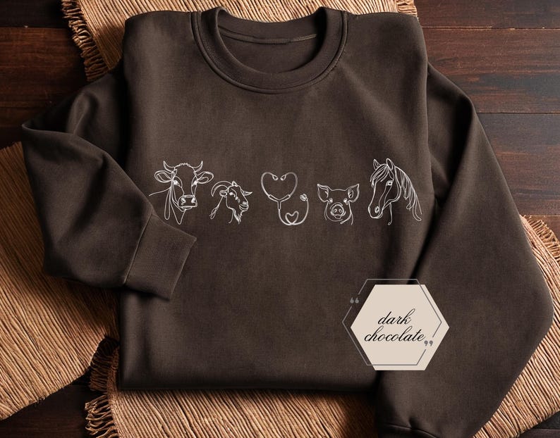 Sweatshirt dierenarts dierenarts, ronde hals dierenarts, cadeau dier arts, cadeau dierenarts, cadeau dierenarts receptioniste, sweatshirt diergeneeskunde afbeelding 1