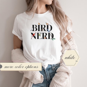 Camiseta de nerd de aves, camiseta de observación de aves en invierno, camiseta de Navidad para amantes de las aves, camisetas para amantes de la naturaleza, camiseta divertida de observador de aves, regalo unisex para amantes de las aves