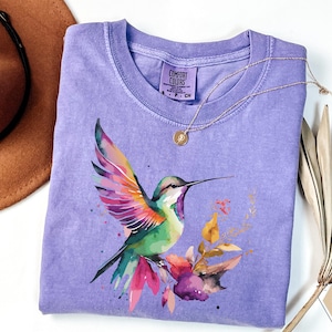 Hummingbird T-Shirt: Spring Birds & Flowers - Nature Lover Tee