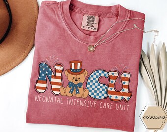 Cute Nicu Shirts, Nicu Nurse Gifts, Comfort Colors Nicu, Nicu 4th of July Tshirt