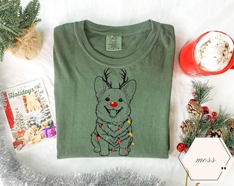 Camisa Corgi, regalo navideño de Corgi, camisa de mamá Corgi, Comfort Colors Corgi