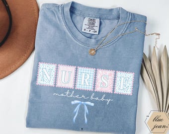 Camiseta de enfermera para madre y bebé, Camiseta de la unidad de madre y bebé, Camiseta de enfermera recién nacida