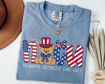 Cute Nicu Shirts, Nicu Nurse Gifts, Comfort Colors Nicu, Nicu 4th of July Tshirt