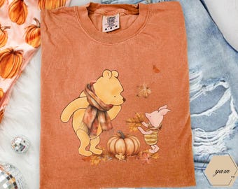 Winnie-The-Pooh Shirt, Autumn Comfort Colors Shirt, Classic Pooh Shirt