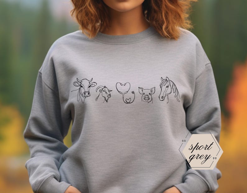 Sweatshirt dierenarts dierenarts, ronde hals dierenarts, cadeau dier arts, cadeau dierenarts, cadeau dierenarts receptioniste, sweatshirt diergeneeskunde afbeelding 3