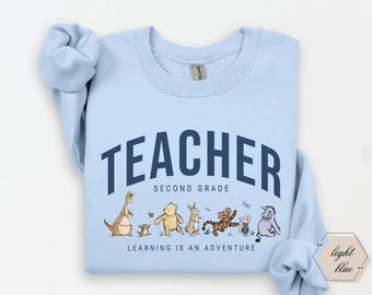 Second Grade Teacher Sweatshirts, 2nd Grade Teacher, Teach Crewneck