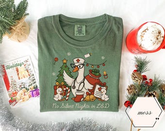 Chemise de Noël de travail et d'accouchement, cadeau d'infirmière de travail et d'accouchement, chemise d'oie d'infirmière