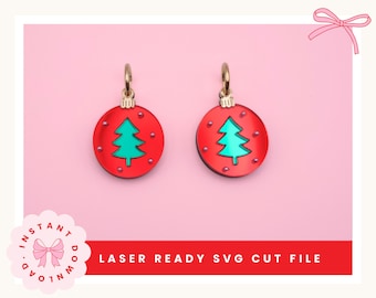 Festive Christmas Bauble Earrings SVG