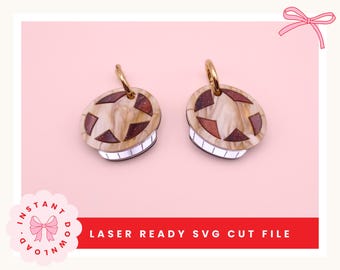 Mince Pie Earrings SVG | Christmas Dessert Laser Cut File | Glowforge xTool Ready