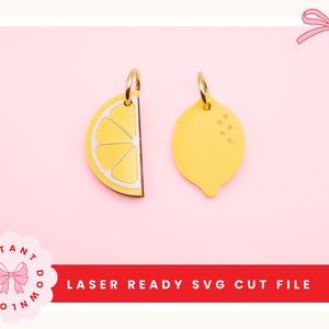 Zitrone Ohrringe SVG | Zitrusfrüchte Laser Cut Datei