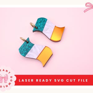 Arquivo SVG para corte a laser de brincos com a bandeira da Irlanda | Dia de São Patrício