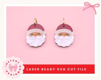 Weihnachtsmann-Ohrringe, lasergeschnittene Datei