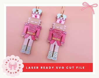 Nutcracker Earrings Laser Cut File | Christmas Earrings SVG | Glowforge xTool Ready
