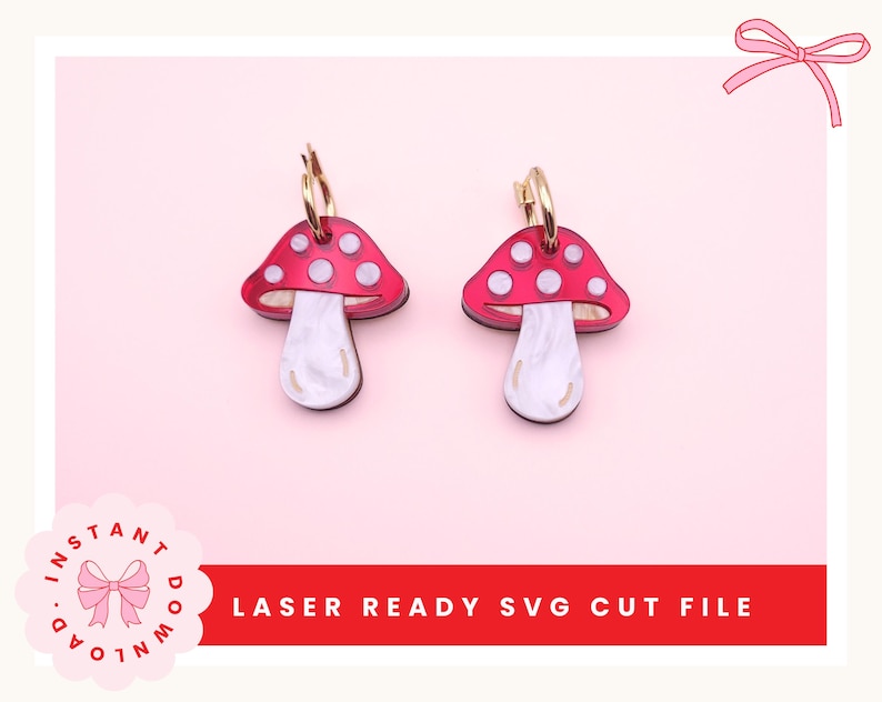 Mushroom Earrings SVG