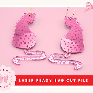 Leopard Earrings SVG, Animal Jewelry Laser Cut File