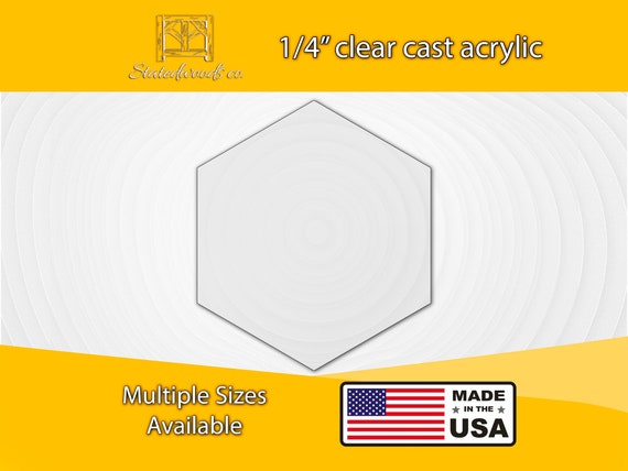 Hexagon Shape Cutout  | High Quality Acrylic Laser Template | Custom Size Shape