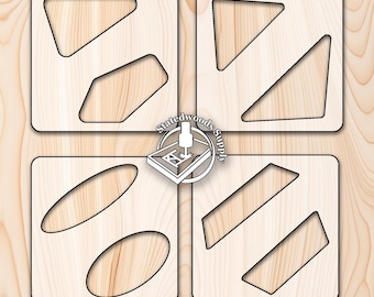 Recessed Handle Cutting/Charcuterie Board Router Template Kit ( 4 Piece Template Kit) | High Quality  Acrylic Laser Cut Woodworking Template